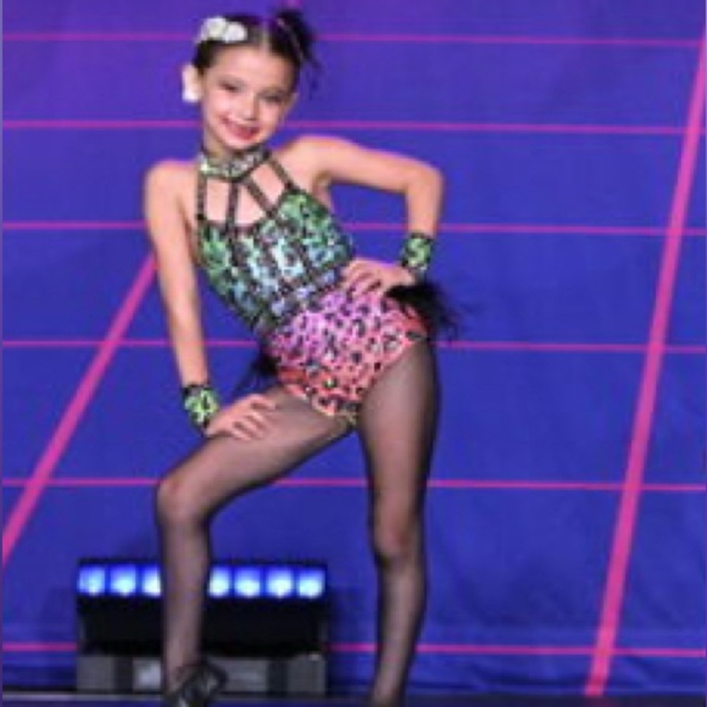 Colorful Dance Costume with Black Accents